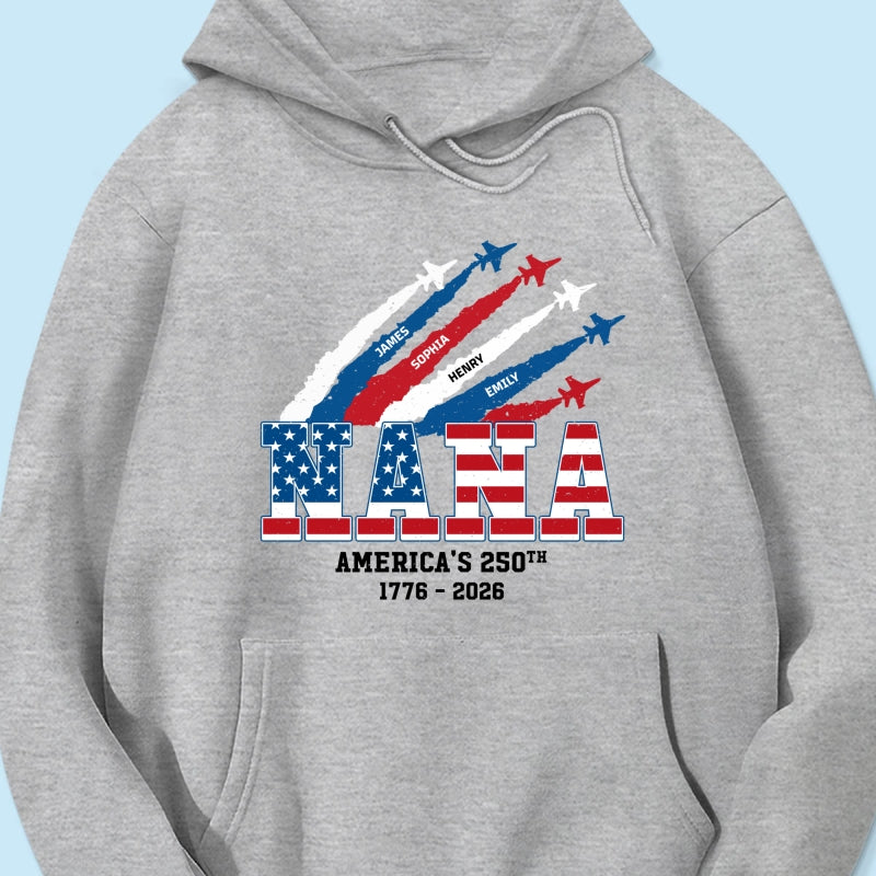 Proud Mom Grandma Nation Flag American 250th Anniversary Light Color - Personalized Shirt - Gift For Mom, Grandma