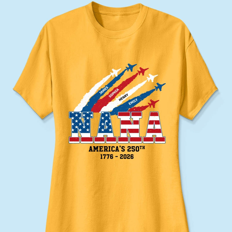 Proud Mom Grandma Nation Flag American 250th Anniversary Light Color - Personalized Shirt - Gift For Mom, Grandma