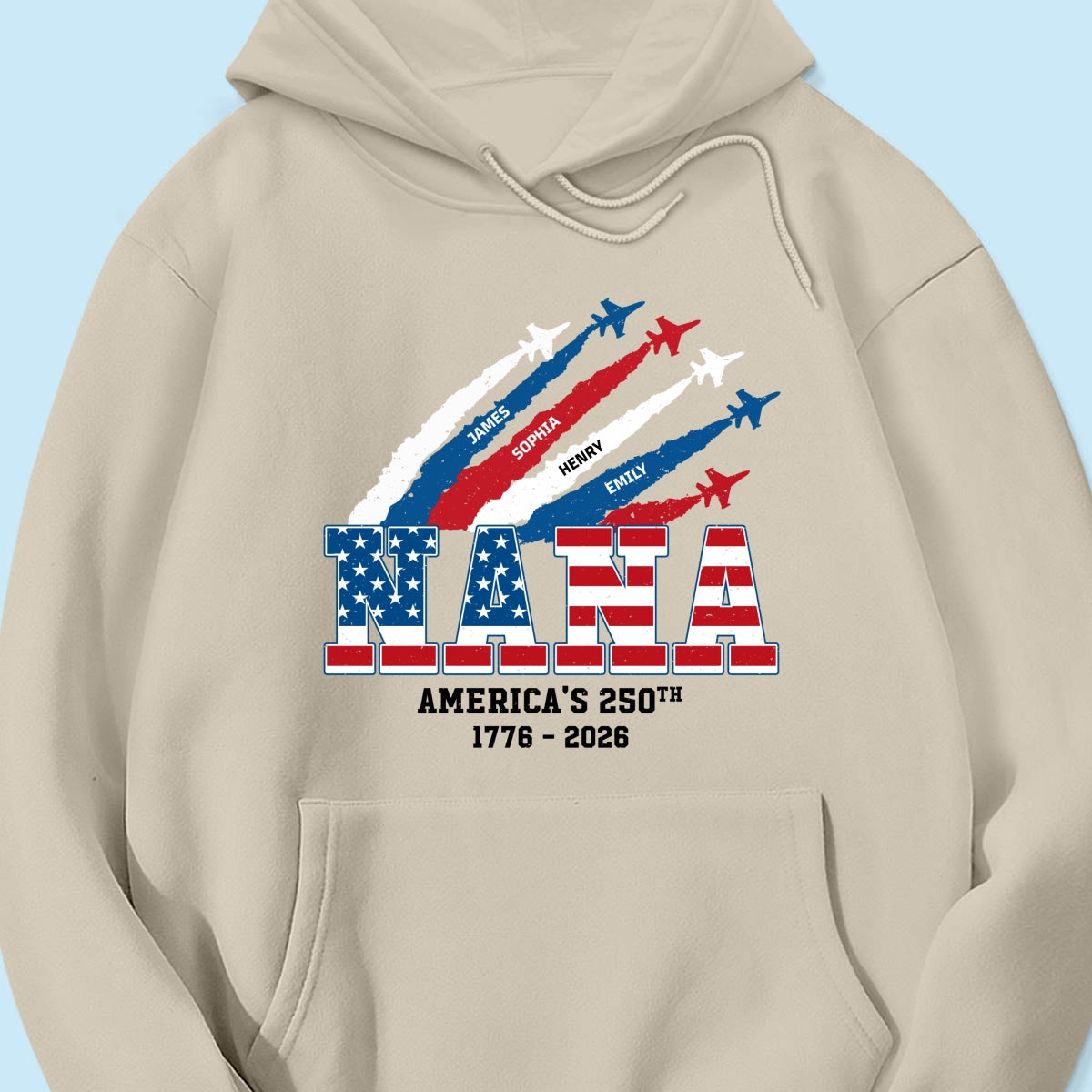 Proud Mom Grandma Nation Flag American 250th Anniversary Light Color - Personalized Shirt - Gift For Mom, Grandma