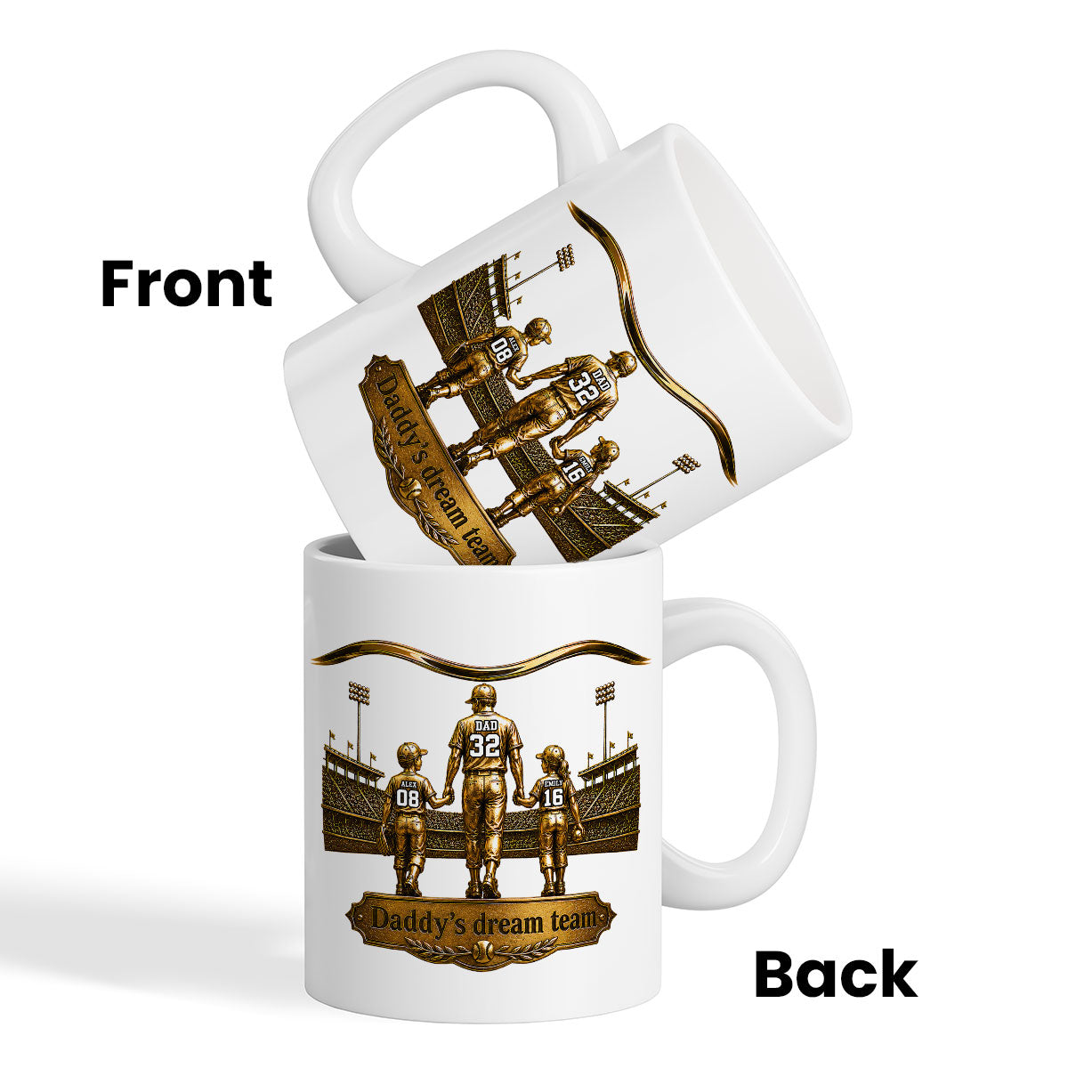 Luxury Daddy's Dream Team - Personalized Mug - Father's Day Gift for Dad, Grandpa, Husband