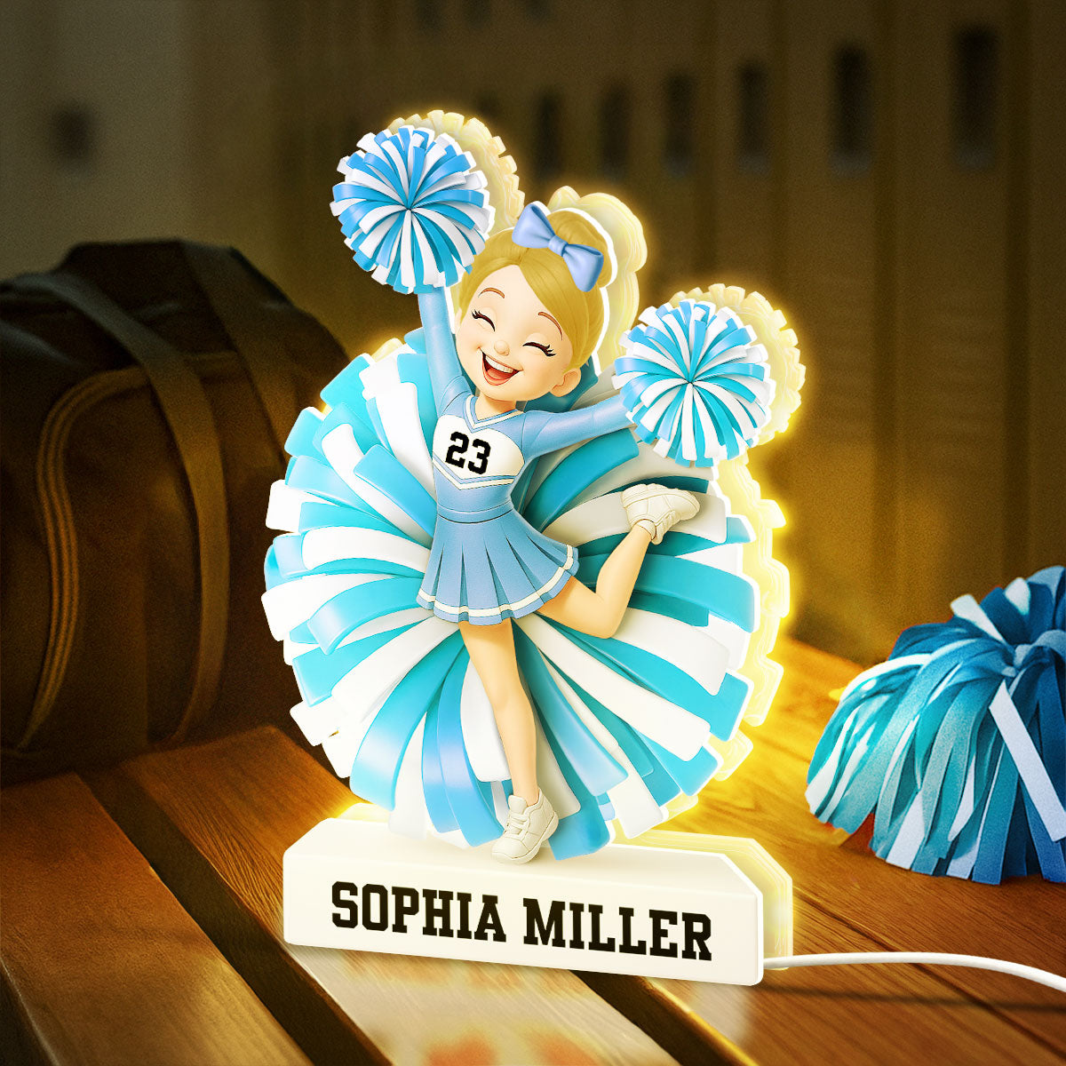 Cheerleader Girl 3D Effect - Personalized Light Box - Christmas Gift for Teen Girl Daughter