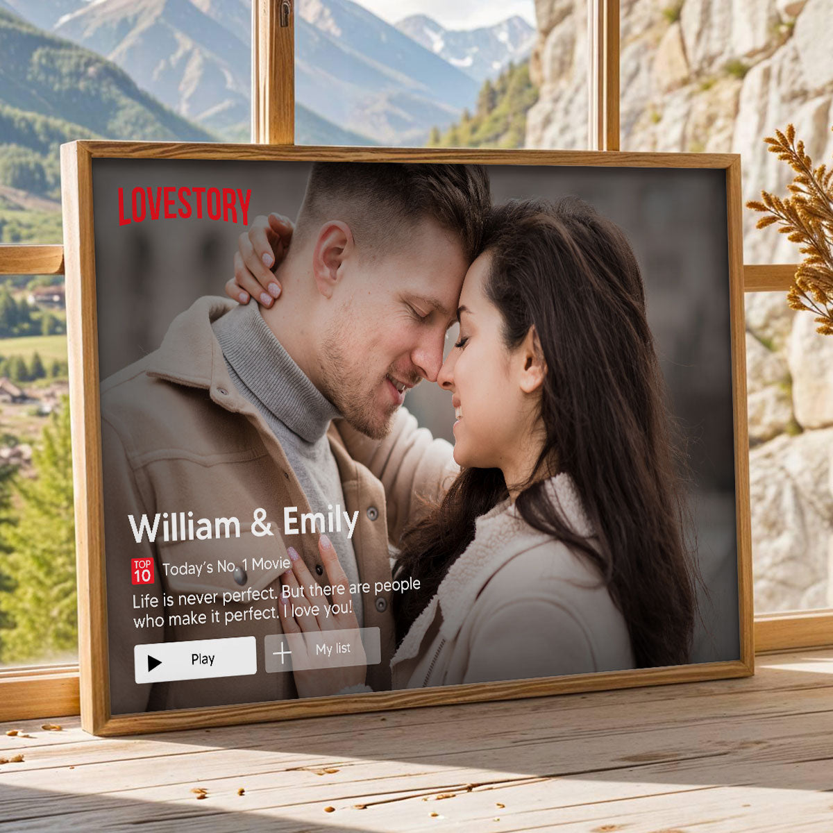 Couple Romantic Love Story - Personalized Poster - Heartfelt Valentine, Anniversary Gift For Him, For Her