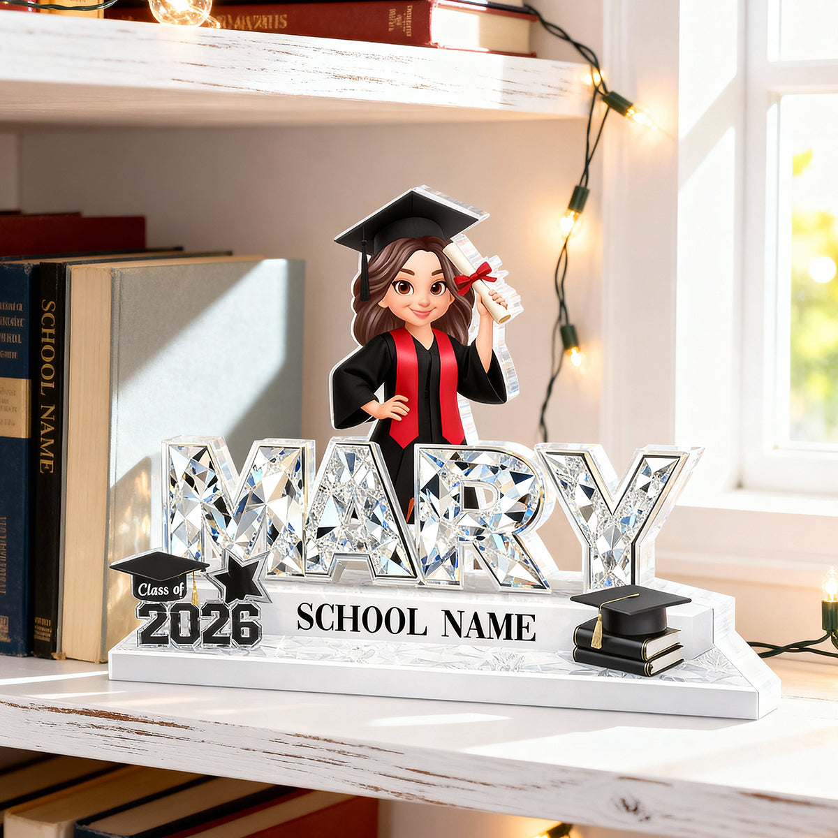 Custom Senior Name Shiny Effect - Personalized Acrylic Block Plaque - 2026 Graduation Gift for Daughter, Son, Grandkids