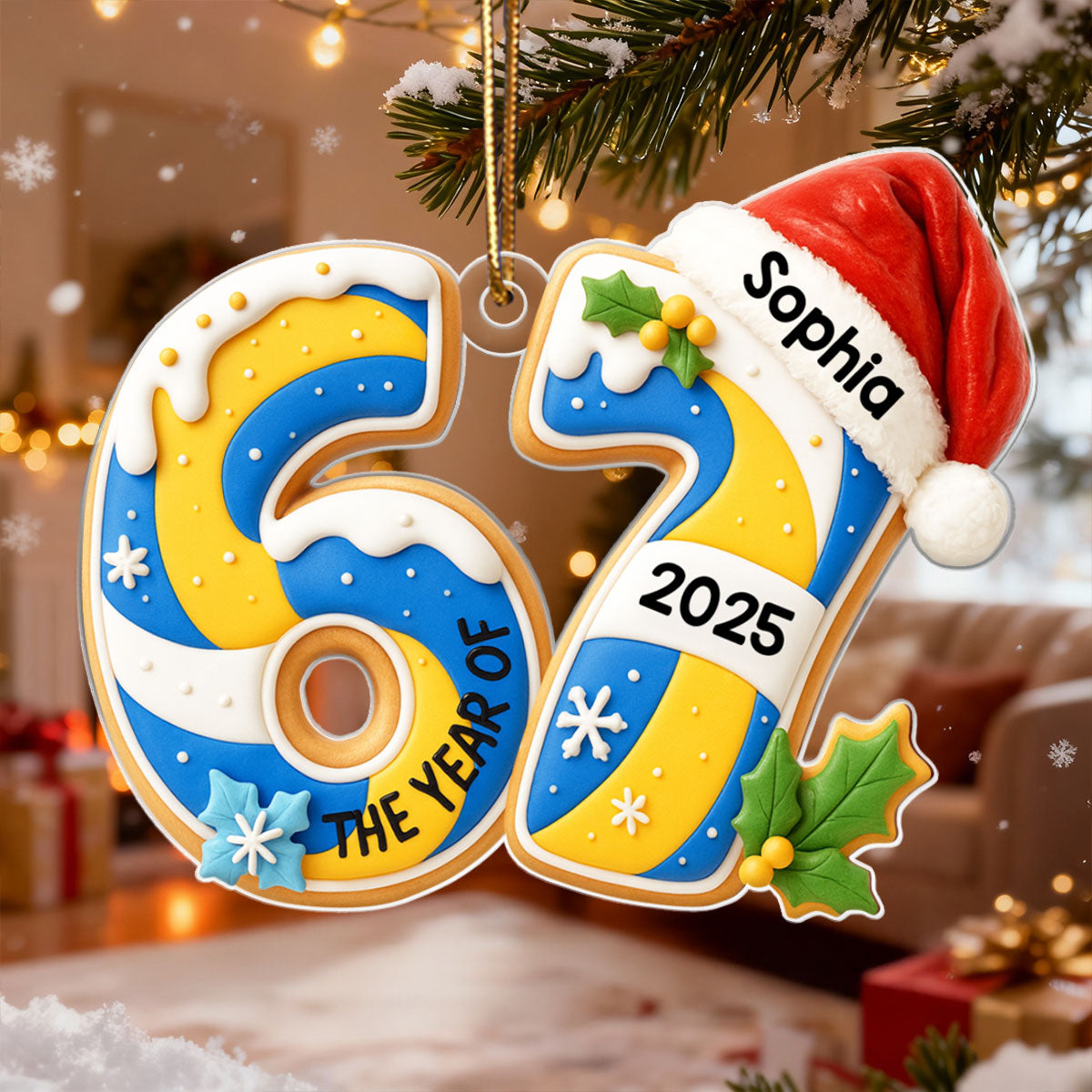 Gingerbread 67 Sports - Personalized Acrylic Ornament - Christmas Gift for Kid, Grandkids