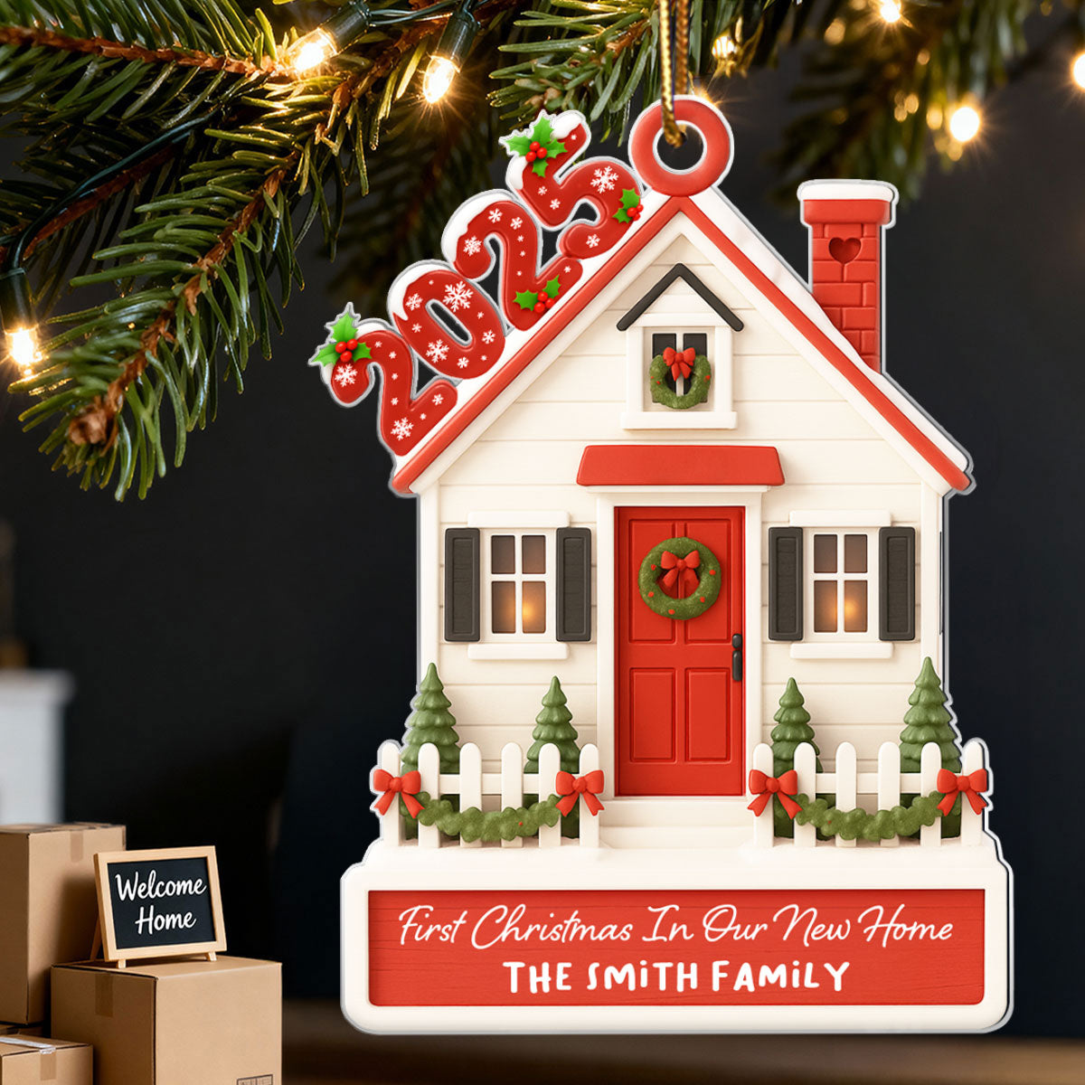 Our First Home Christmas 2025 - Personalized Acrylic Ornament - Unique Christmas Gift For Couple, Family