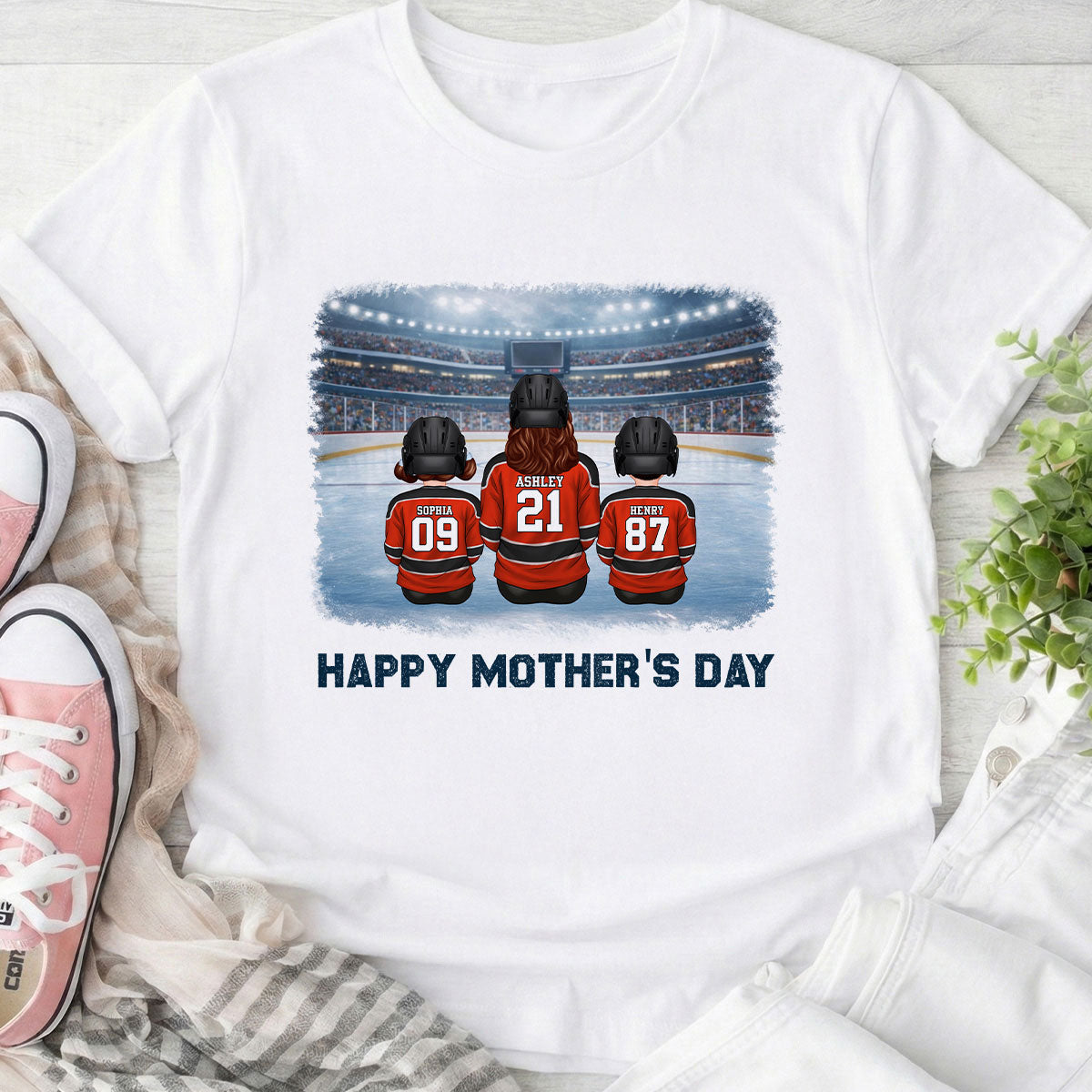 Behind Every Great Hockey Play Is An Even Greater Hockey Mom - Personalized Shirt - Mother's Day Gift For Hockey Mom, Gift For Wife