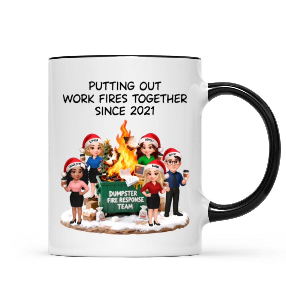Dumpster Fire Response Team - Personalized Mug - Funny Gift For Coworkers, Work Besties