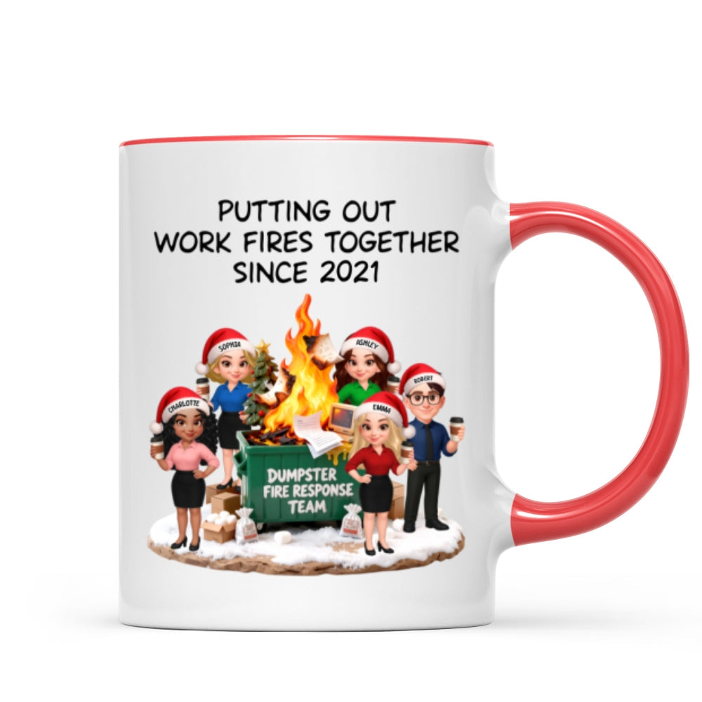 Dumpster Fire Response Team - Personalized Mug - Funny Gift For Coworkers, Work Besties