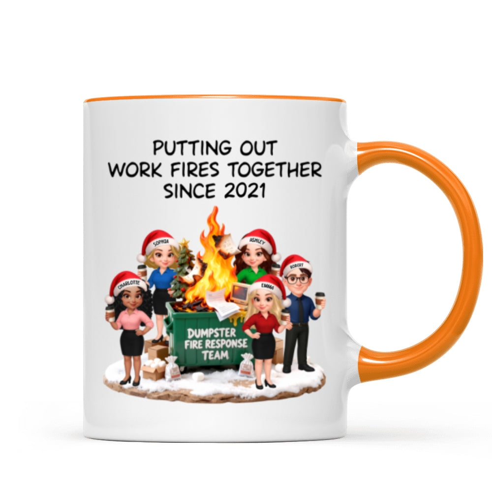 Dumpster Fire Response Team - Personalized Mug - Funny Gift For Coworkers, Work Besties