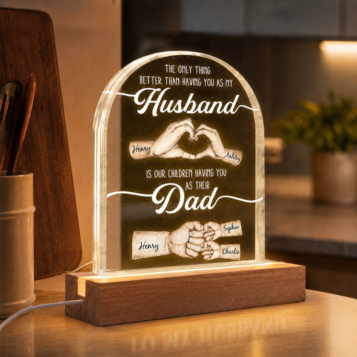 The Only Thing Better Than Having You As Husband - Personalized Acrylic Block LED Night Light - Father's Day Gift For Husband, Dad