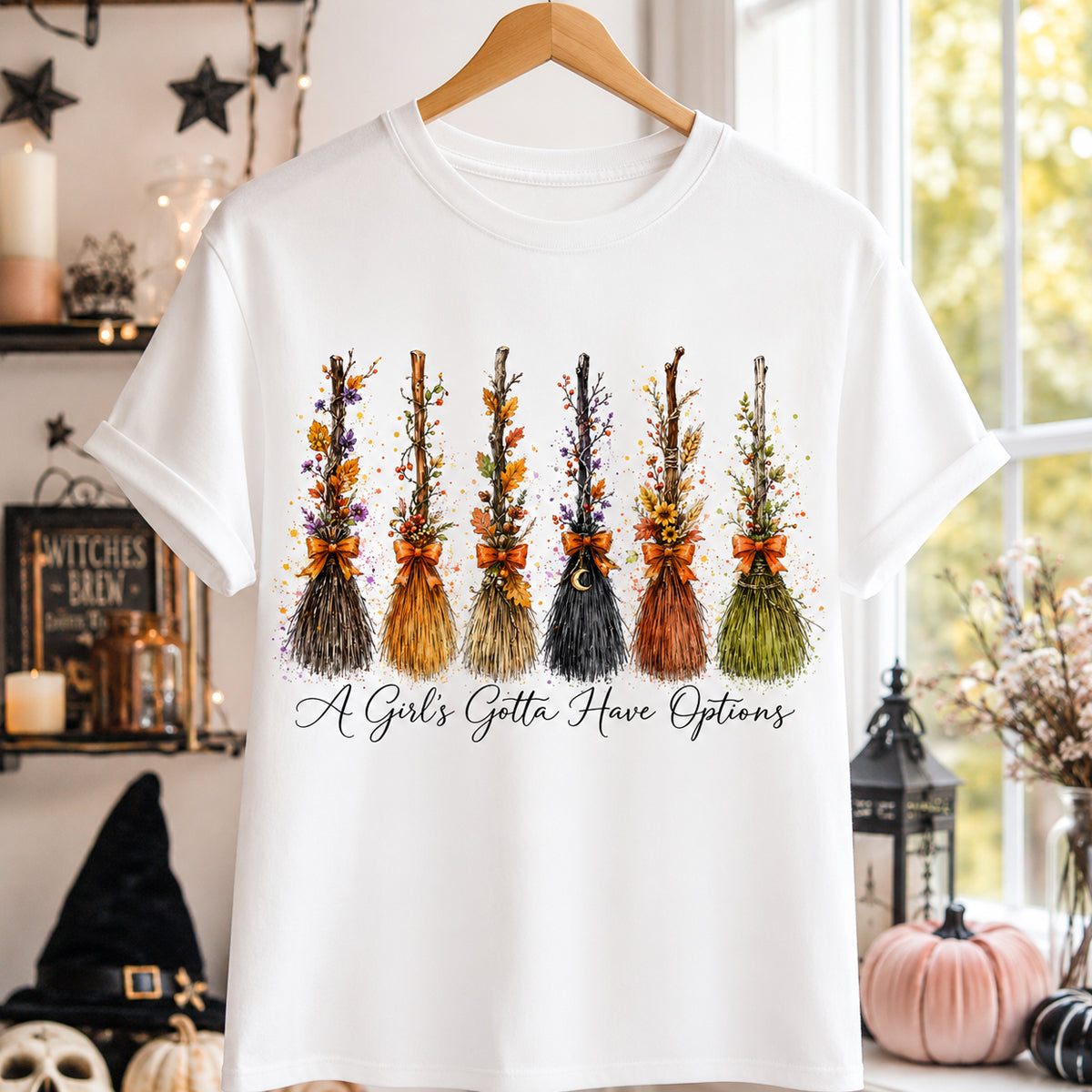 A Girl Gotta Have Options - Shirt - Retro Halloween For Girls