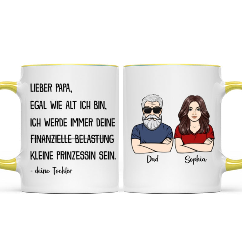 Immer deine finanzielle Belastung - Personalisierte Kaffeetasse - Lustiges Vatertag Geschenk für Papa von Tochter