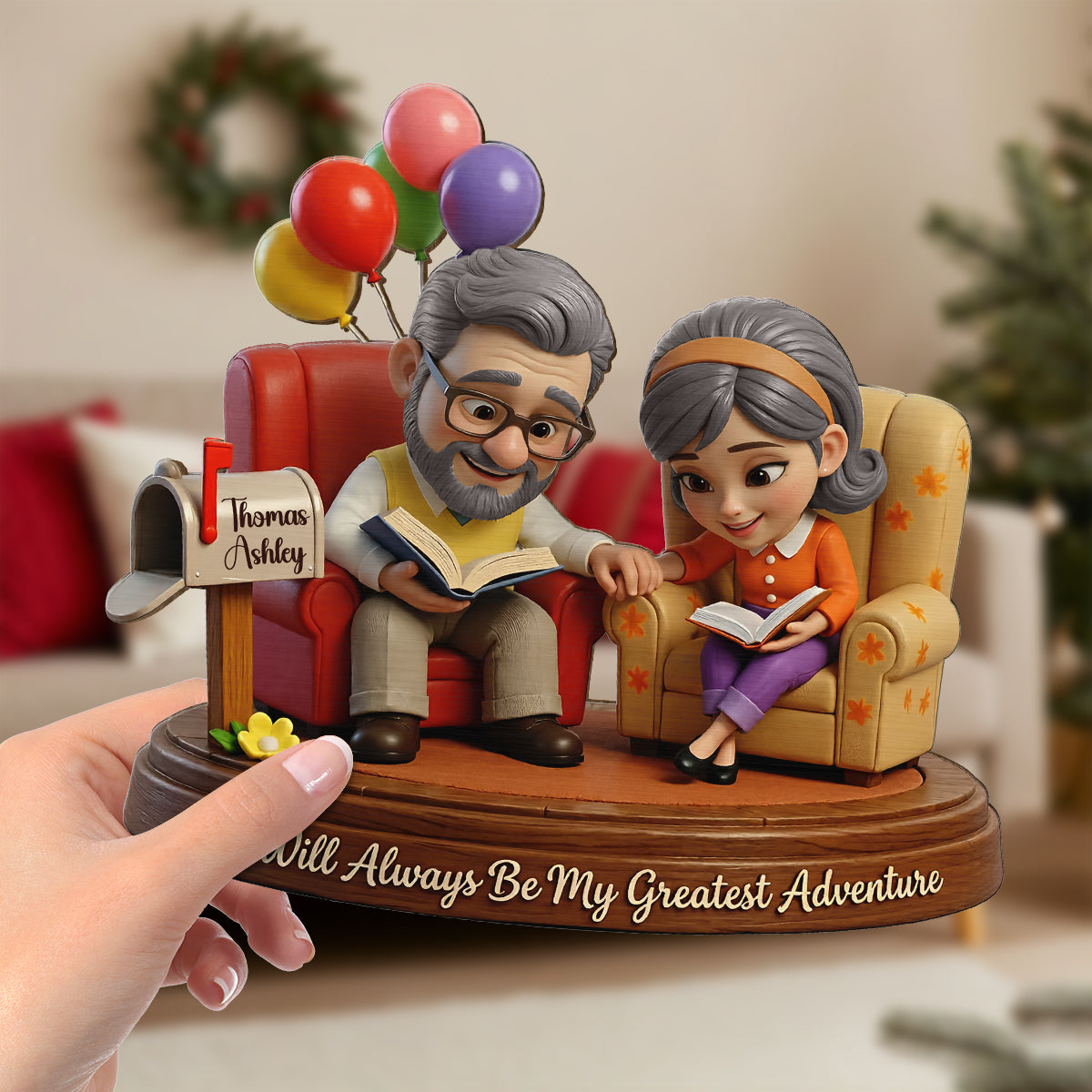 You Are My Greatest Adventure Old Couple - Personalized 2-Layered Wooden Plaque - Anniversary, Valentine's Day Gift, Gift For Him, Gift For Her