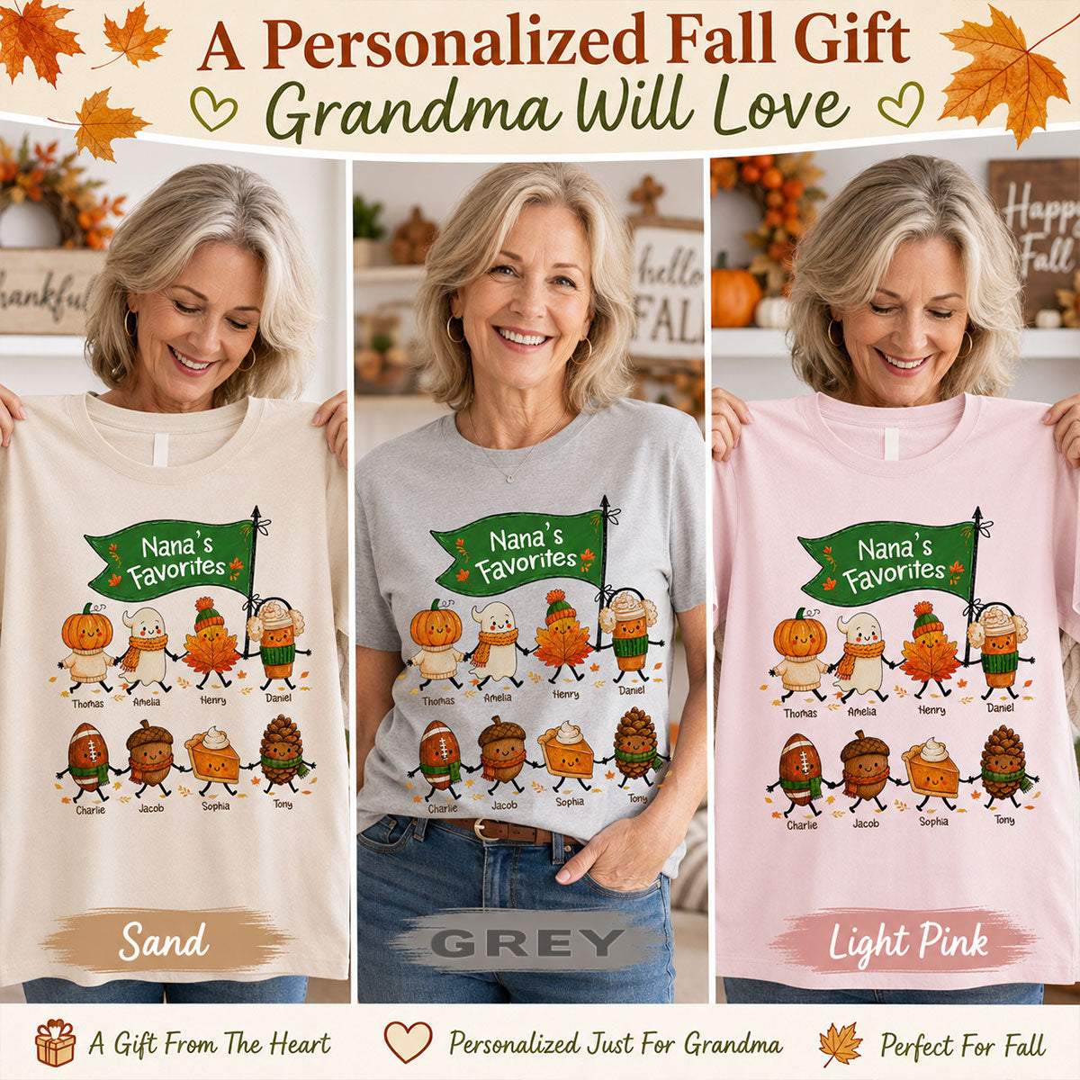 On-trend Fall Season Funny Kids - Personalized Shirt - Gift For Grandmas, Moms