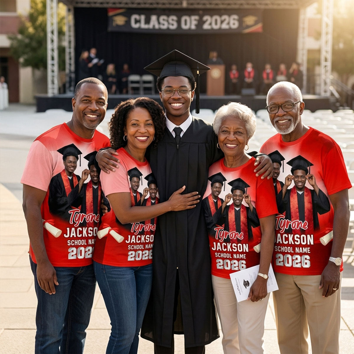 Class Of A 2026 2027 2028 2029 Graduate Custom Photo - Personalized Shirt - Family Matching Graduation Shirt, Graduation Party Gift, Senior Class of 2026