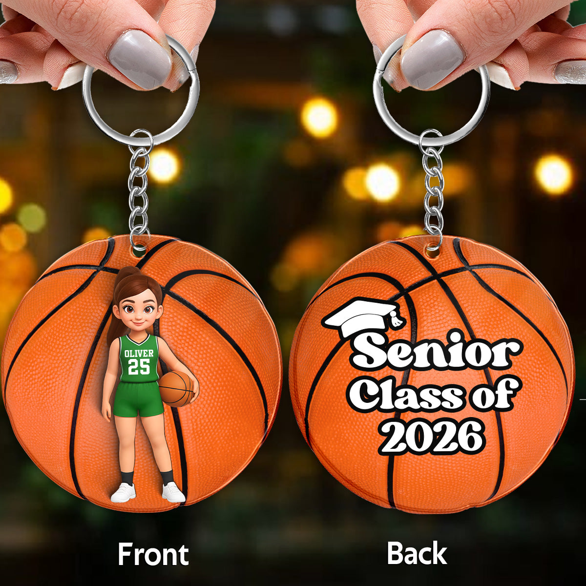 Basketball Senior Keepsake - Personalized Acrylic Keychain - Graduation Gift For Daughter, Son Graduates, Class of 2026