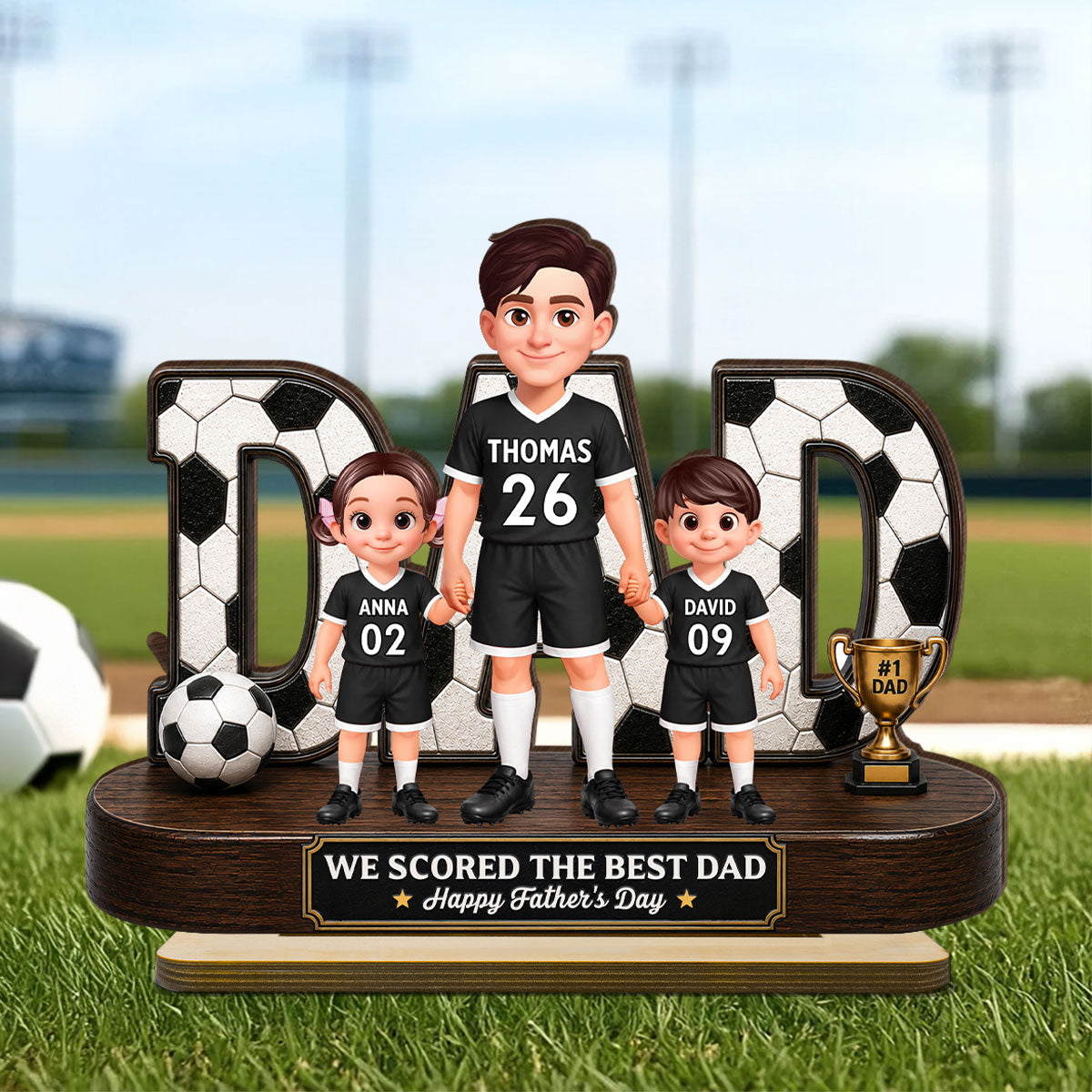 Soccer Dad Legend We Scored The Best Dad - Personalized 2-Layered Wooden Plaque -  Gift For Dad, Husband, Soccer Lovers