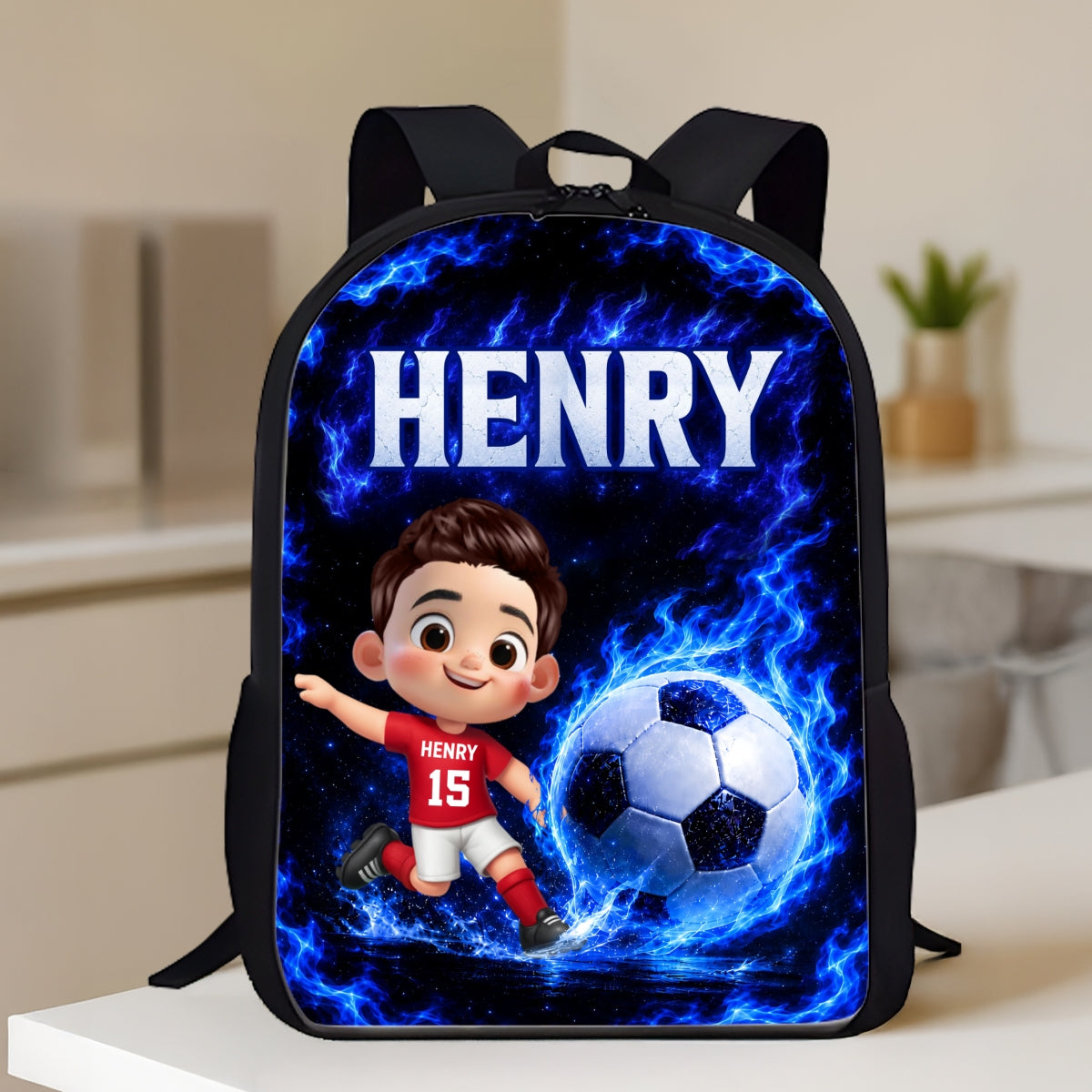 Soccer Trendy Design Backpack for Boys Girls - Personalized Backpack - Back to School Gift for Daughter, Son
