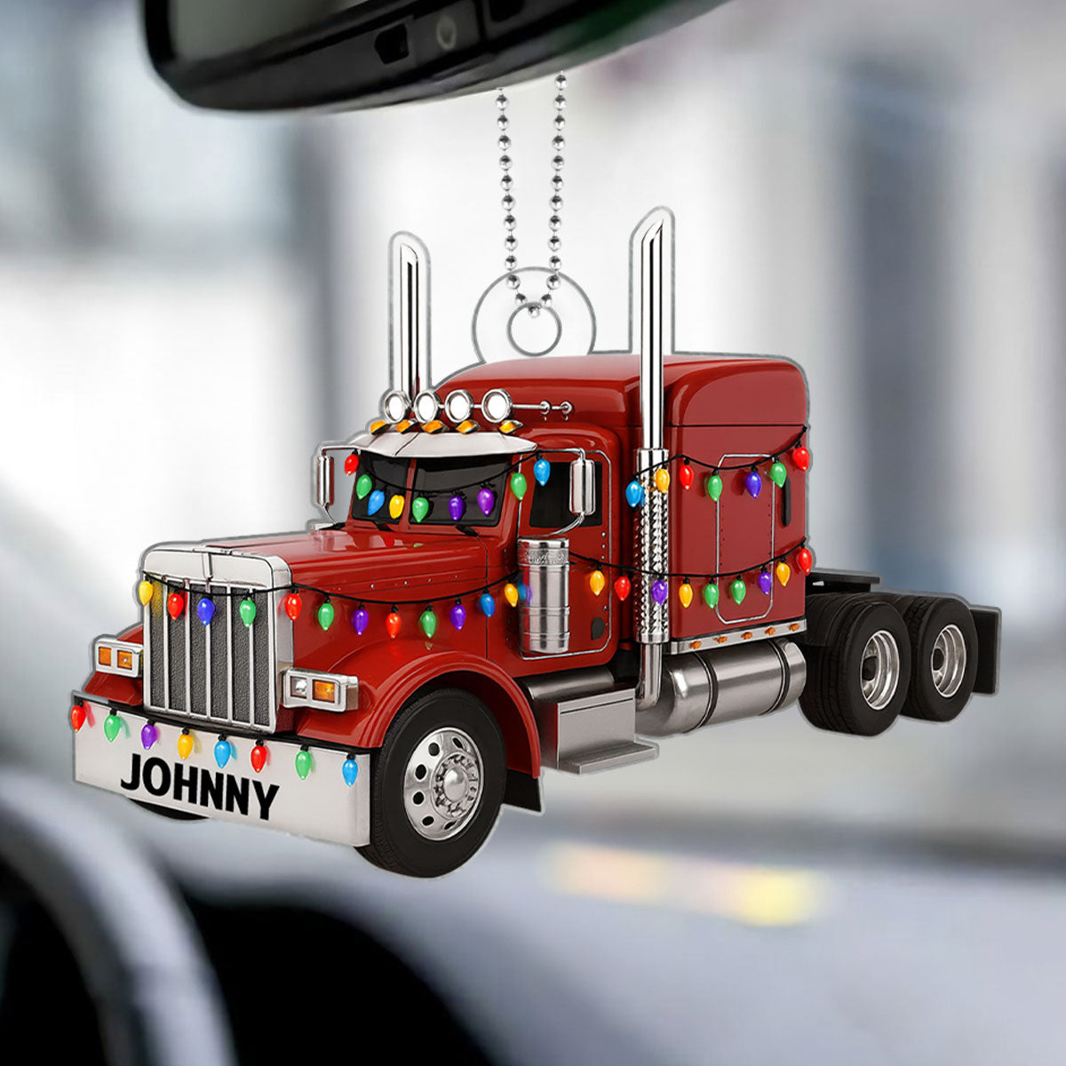 Keep On Rolling Proud Trucker – Personalized Acrylic Ornament – Appreciation Christmas Gift for Truck Drivers