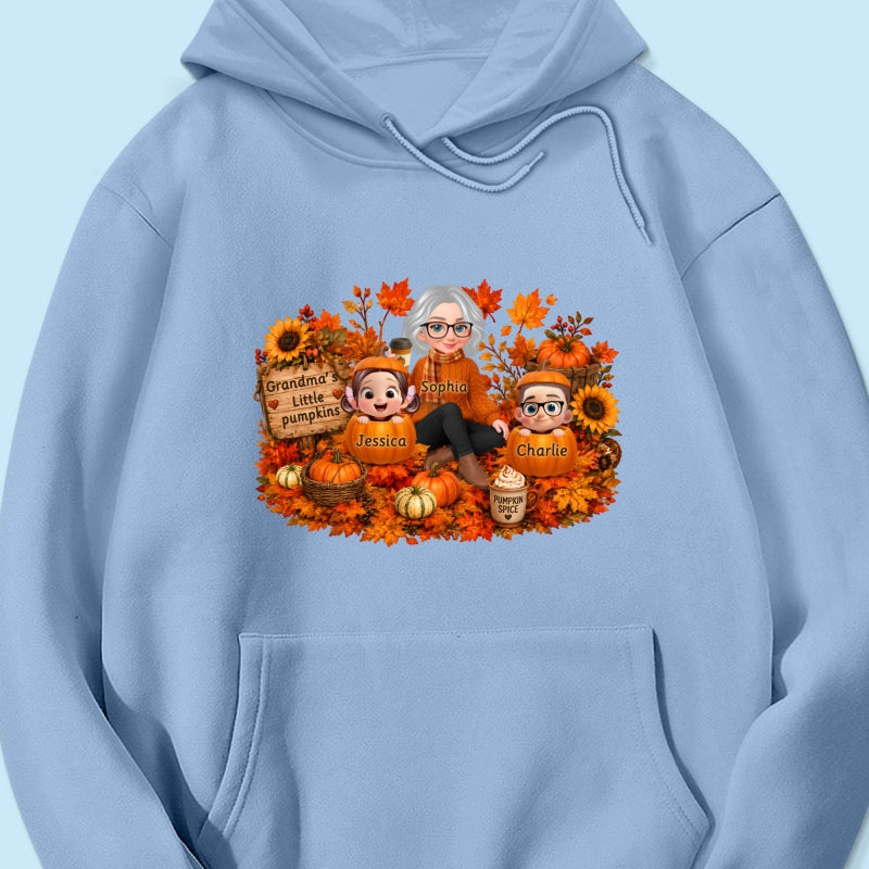 Grandma's Little Pumpkins Grandkids Fall - Personalized Shirt - Fall Season Gift, Gift For Grandma
