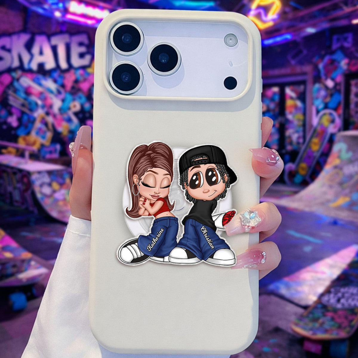 Y2K Couple - Personalized Acrylic Magnetic Phone Grip - Trendy Gift for Him, Gift for Her