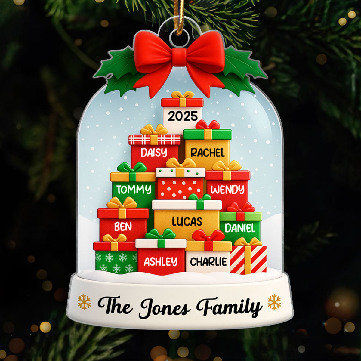 Family Christmas Gifts - Personalized Acrylic Ornament - Christmas Gift for Family