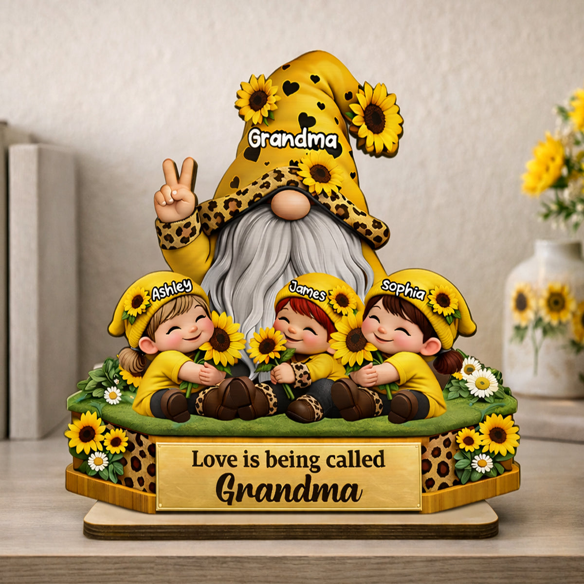 Love Is Being Called Grandma - Personalized 2-Layered Wooden Plaque - Sentimental Gift for Grandma
