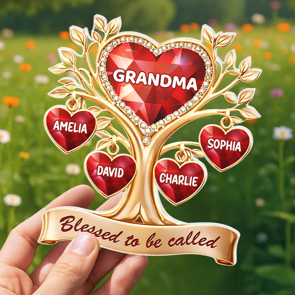 Blessed to Be Called Grandma - Personalized Acrylic Block Plaque - Sentimental Gift for Grandma