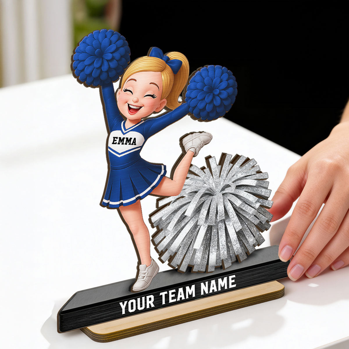 Proud Cheerleader - Personalized 2-Layered Wooden Plaque - Gift For Cheerleaders