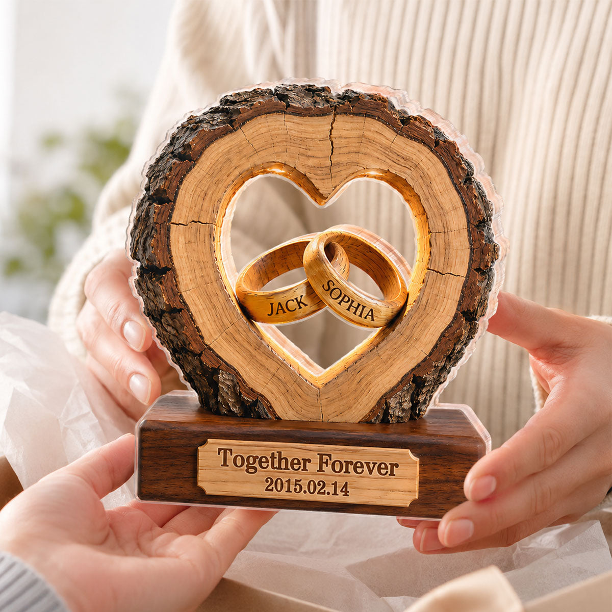 Together Forever Couple Anniversary 2D Flat Plaque - Personalized Acrylic Block Plaque - Heartfelt Gift for Her, for Him