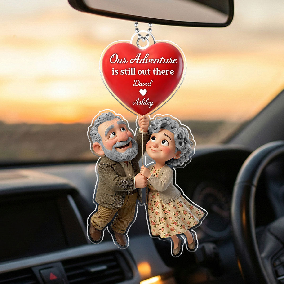 Our Adventure Is Still Out There Old Couple - Personalized Car Hanger - Valentine's Gift For Him, For Her