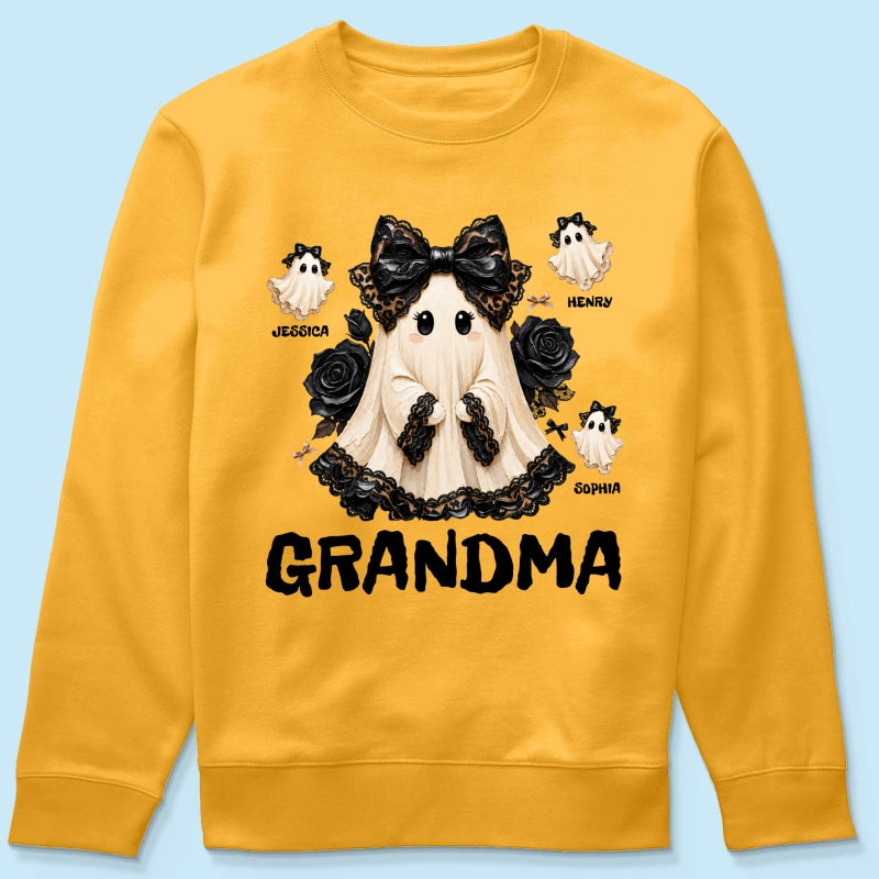 Trendy Boo Grandma Halloween - Personalized Shirt - Gift For Grandma, Nana