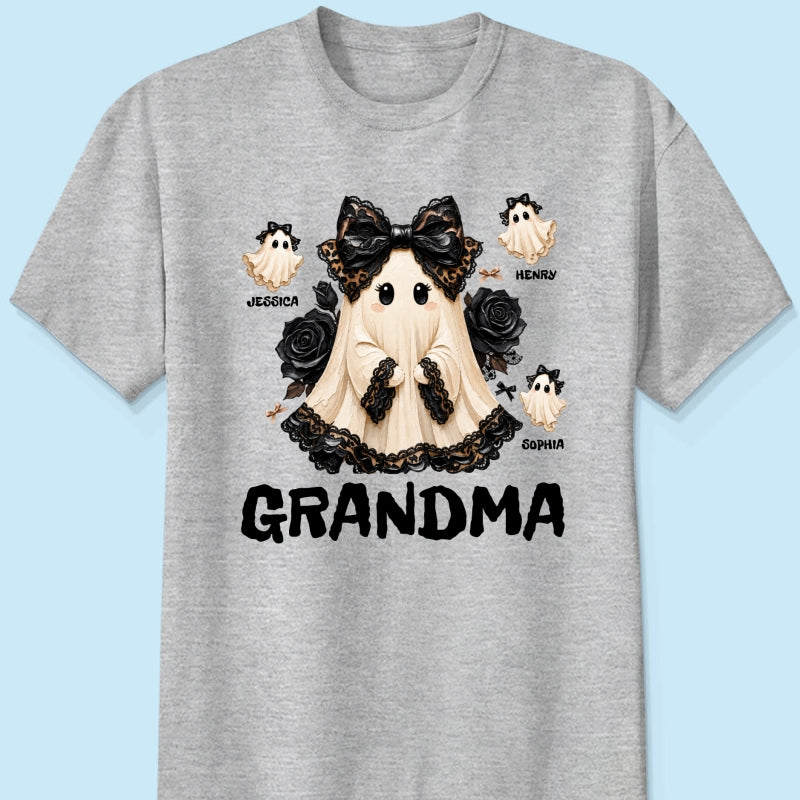 Trendy Boo Grandma Halloween - Personalized Shirt - Gift For Grandma, Nana
