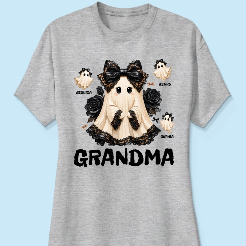 Trendy Boo Grandma Halloween - Personalized Shirt - Gift For Grandma, Nana