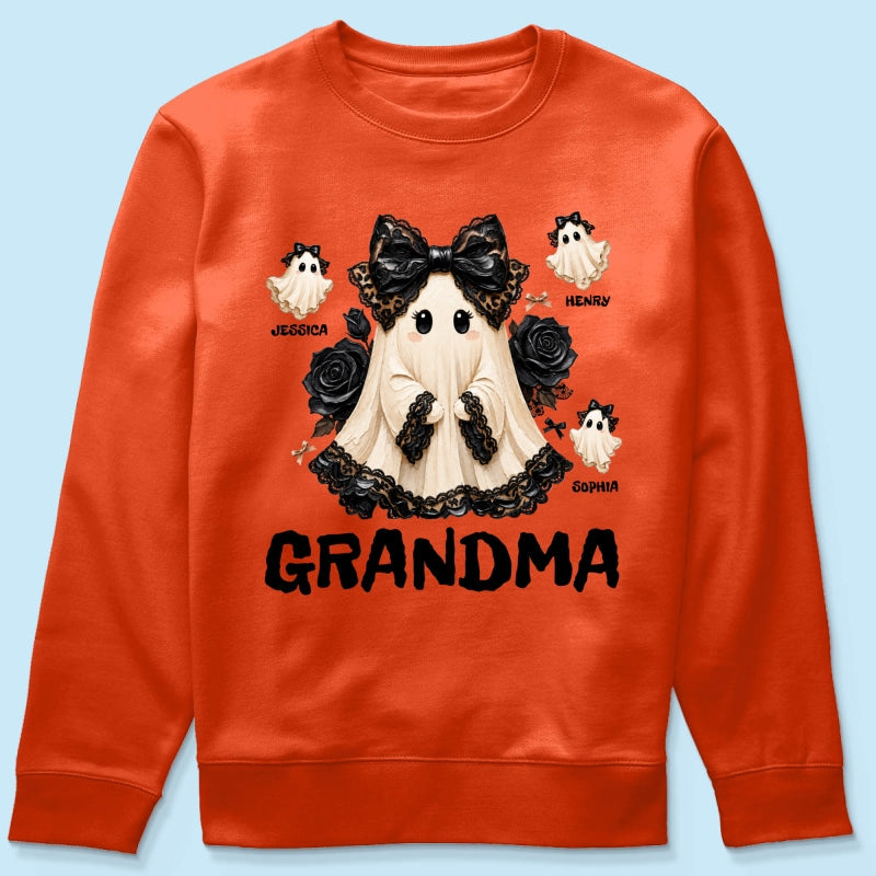 Trendy Boo Grandma Halloween - Personalized Shirt - Gift For Grandma, Nana