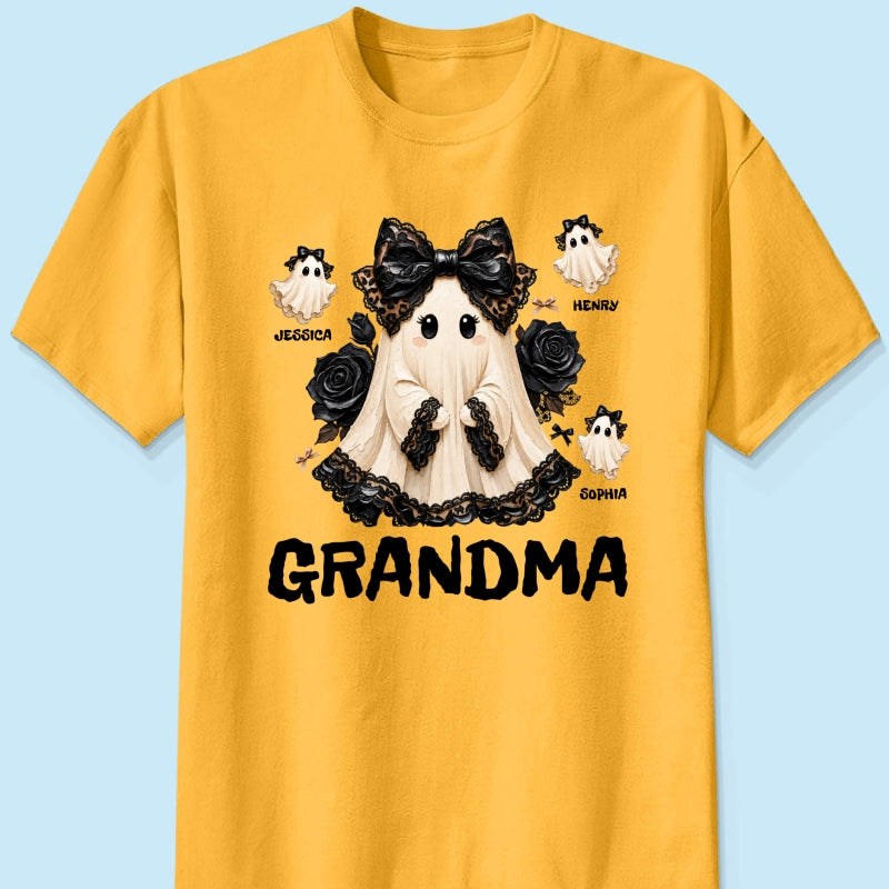 Trendy Boo Grandma Halloween - Personalized Shirt - Gift For Grandma, Nana