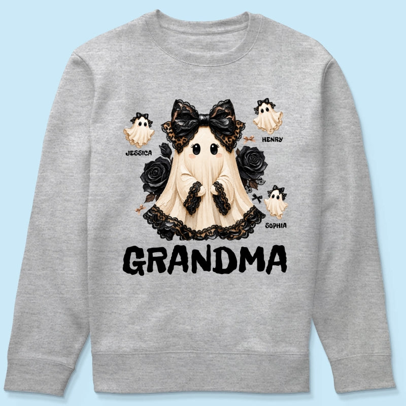 Trendy Boo Grandma Halloween - Personalized Shirt - Gift For Grandma, Nana