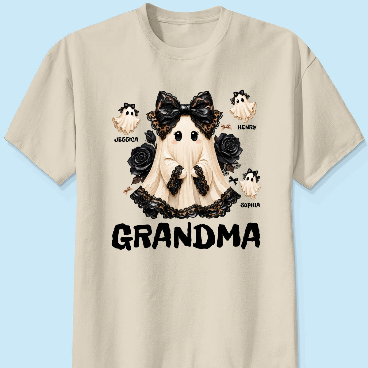 Trendy Boo Grandma Halloween - Personalized Shirt - Gift For Grandma, Nana