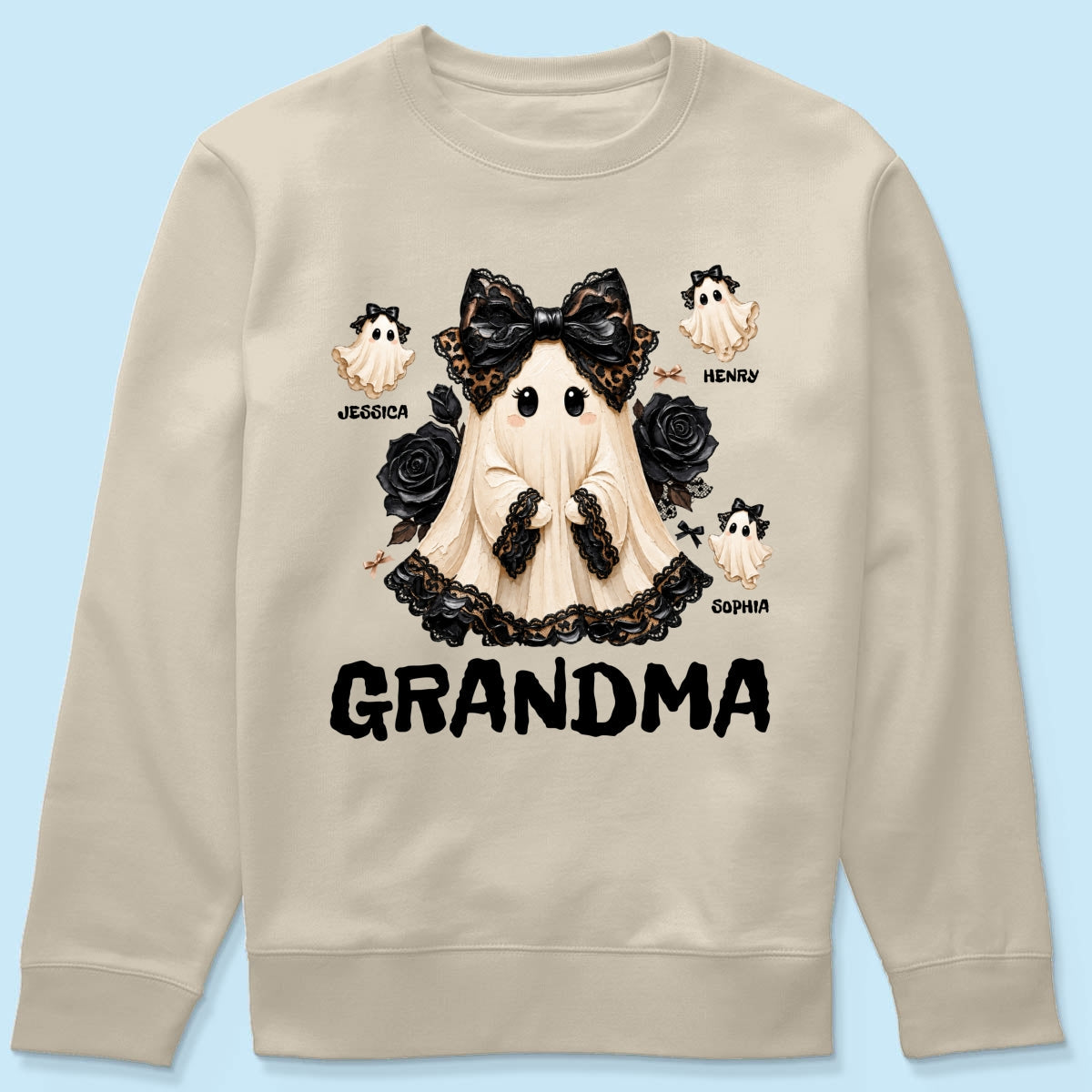 Trendy Boo Grandma Halloween - Personalized Shirt - Gift For Grandma, Nana