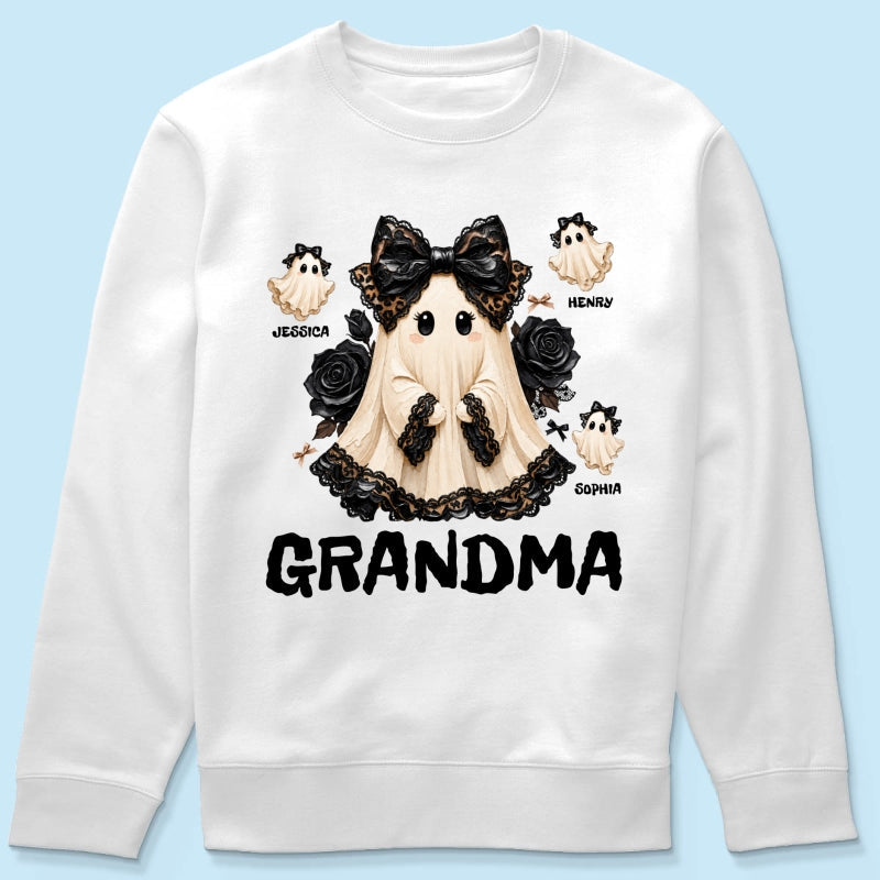 Trendy Boo Grandma Halloween - Personalized Shirt - Gift For Grandma, Nana