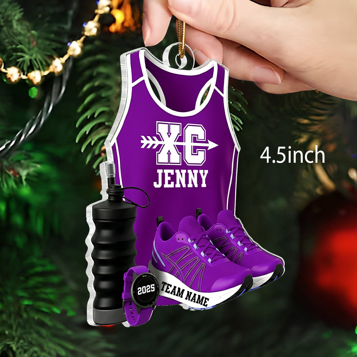 3D Effect Cross Country Runner - Personalized Acrylic Ornament - Unique Christmas Gift For Son, Daughter, Grandson, Granddaughter