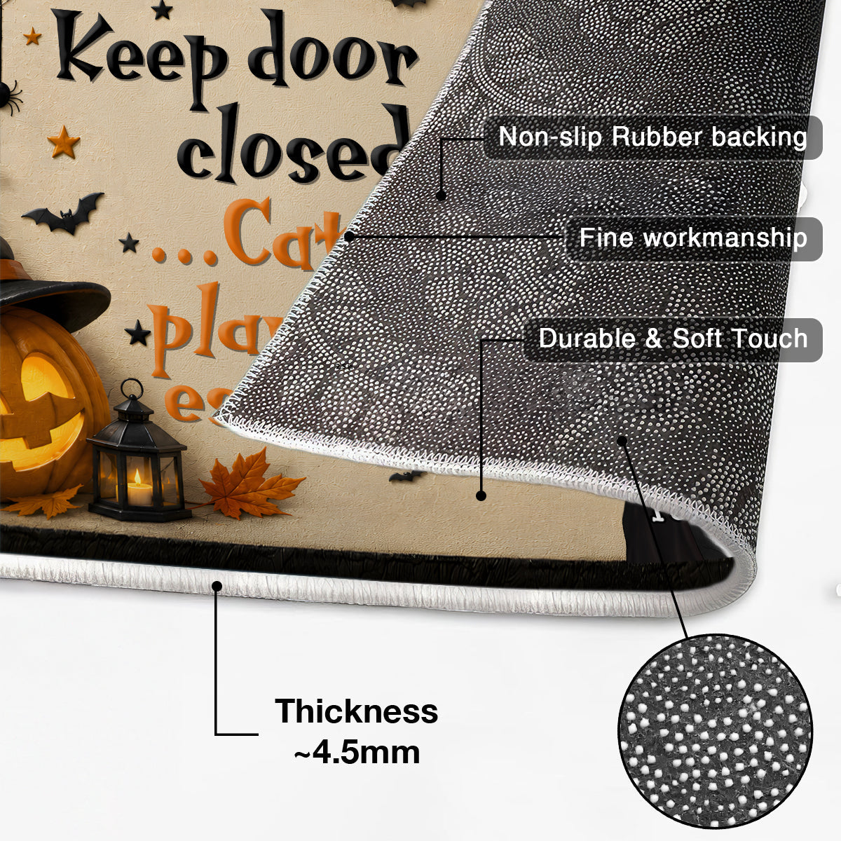 Keep Door Closed Cats Halloween - Personalized Doormat - Halloween Decor Gift, Gift For Cat Lovers