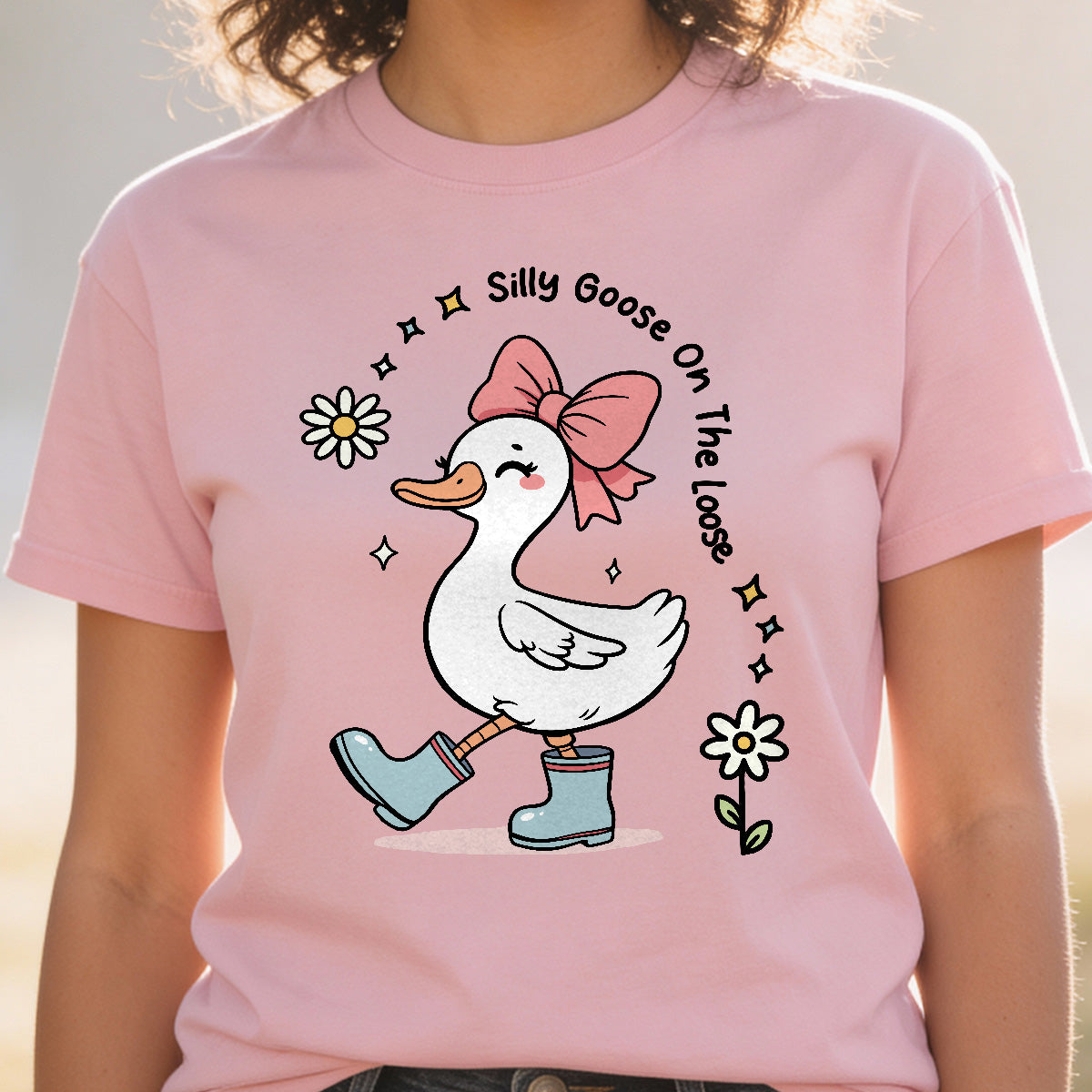 Silly Goose On The Loose Funny Shirt For Kid, Little Girl