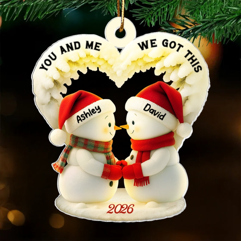 Couple Growing Old Together - Personalized Acrylic Ornament - Heartfelt Christmas Gift for him, Gift for her