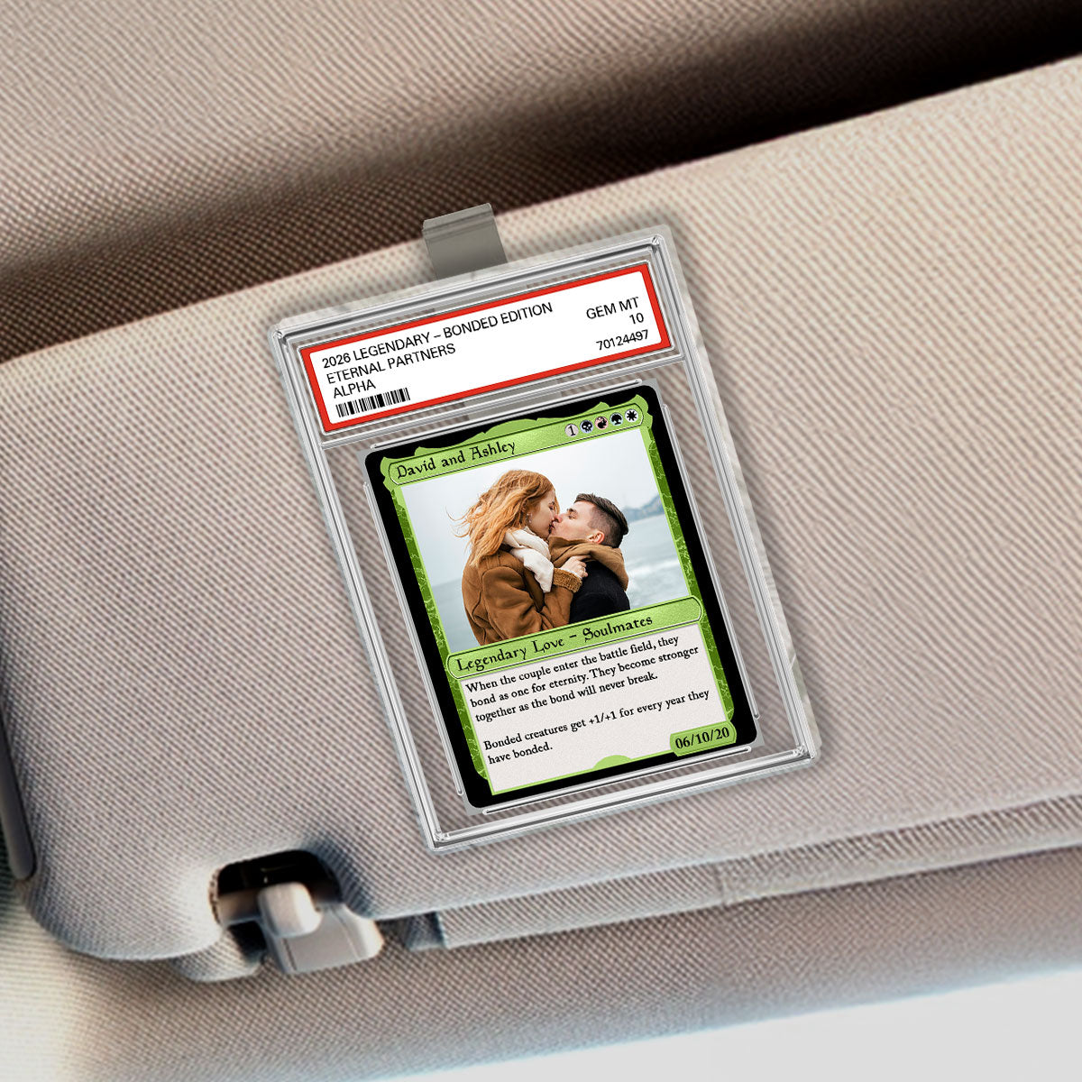Custom Photo Fantasy Trading Card Style - Personalized Acrylic Car Visor - Valentine's Day, Anniversary Gift For Him, For Her