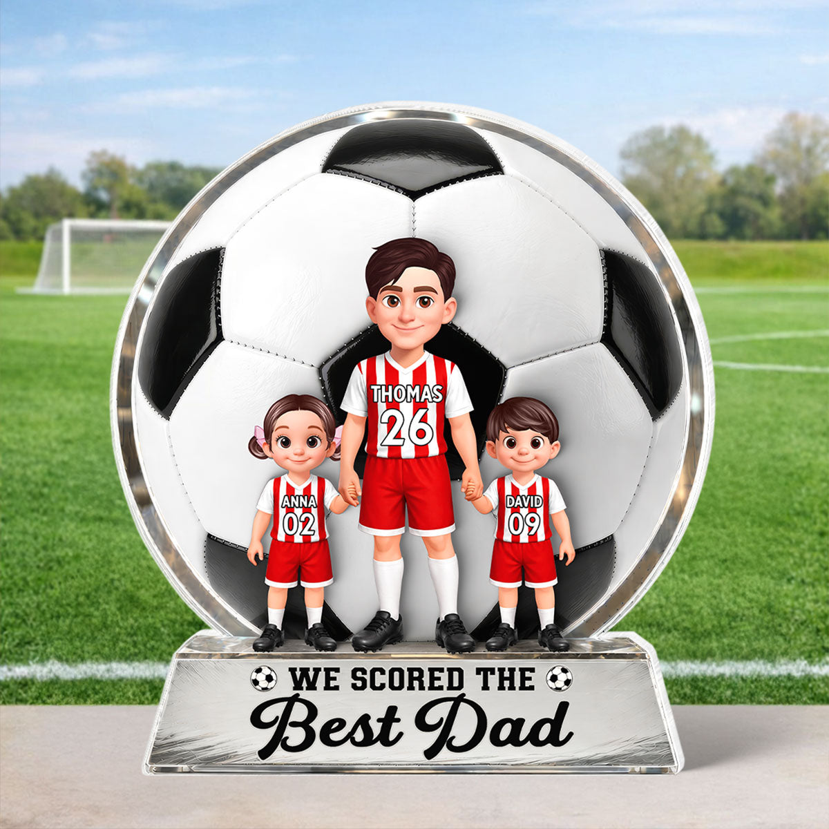 No 1 Soccer Dad We Scored The Best Dad - Personalized Acrylic Block Plaque -  Gift For Dad, Husband, Soccer Lovers