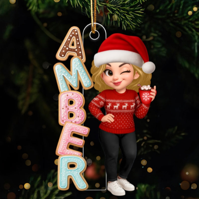 Cookies Alphabet Custom Name - Personalized Acrylic Ornament - Christmas Gift for Loved Ones