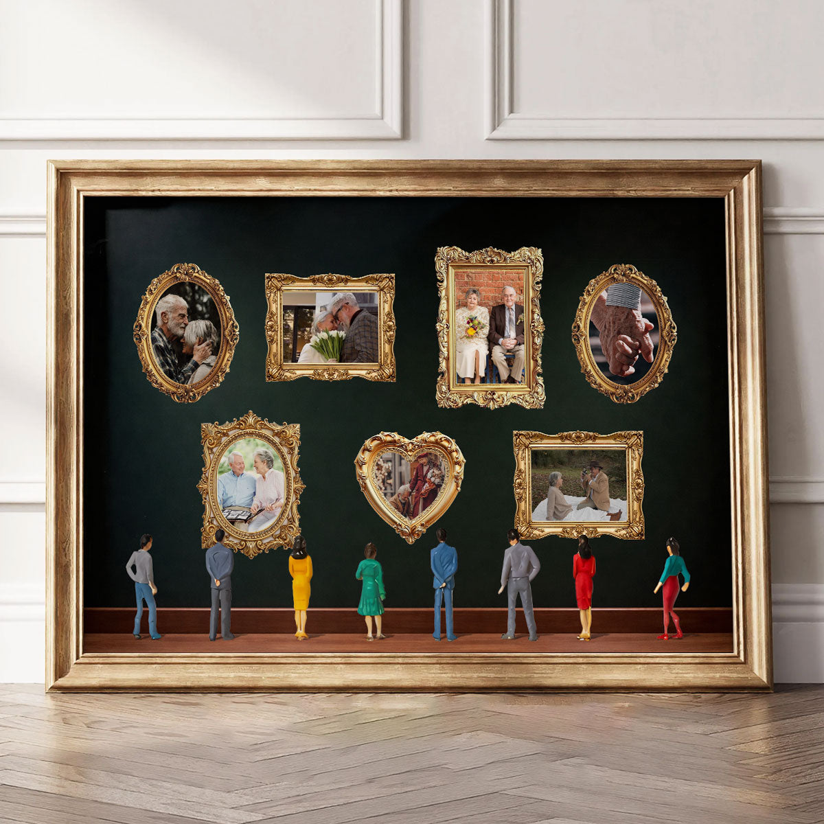 Custom Couple Photos Eternal Love As Art Gallery In Museum Exhibition - Personalized Poster - Gift For Couple