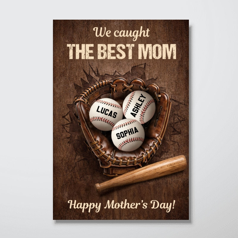 Happy Mother's Day Baseball Mom - Personalized Poster - Heartfelt Mother's Day Gift for Mom, Wife