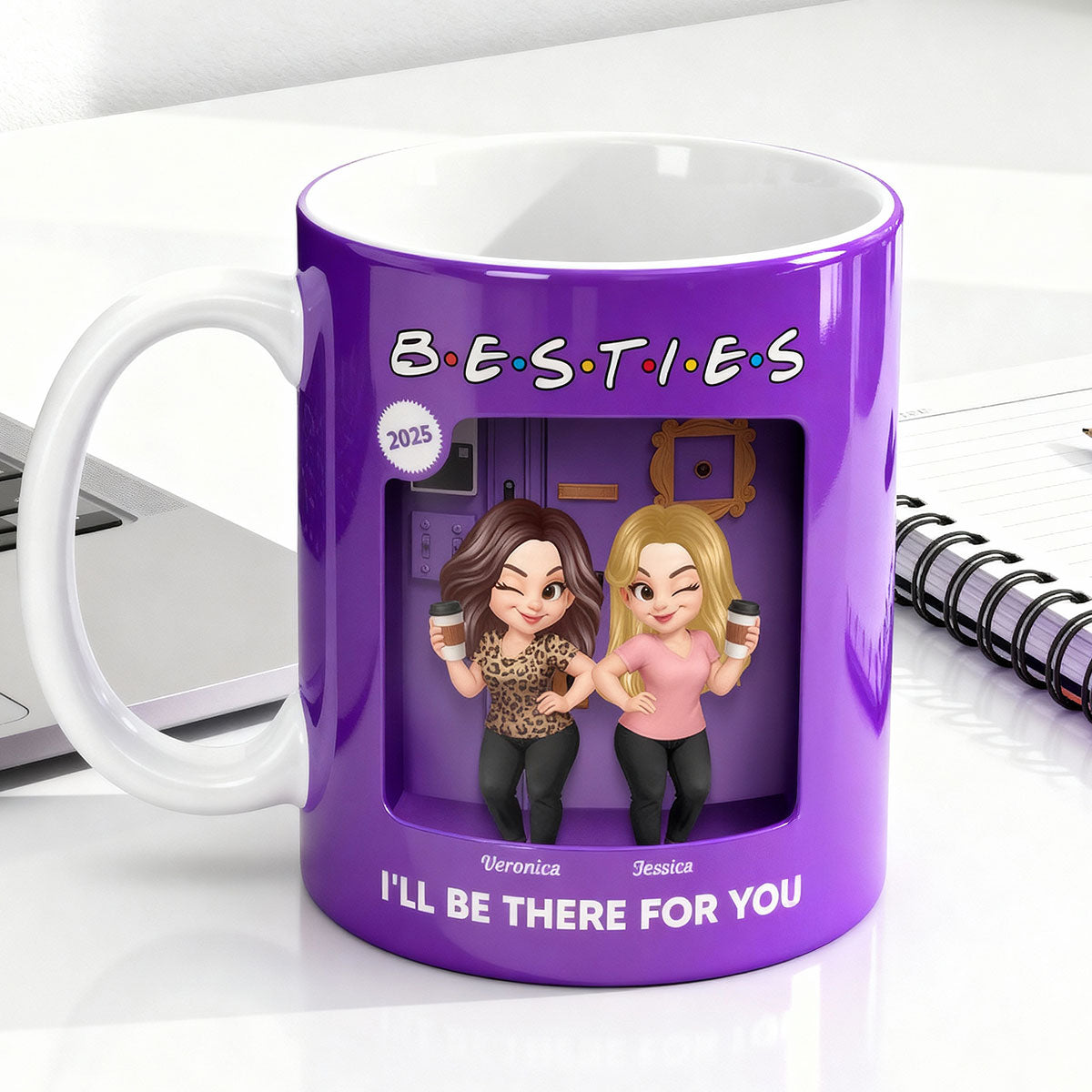 Pretty Girl Best Friends Purple Toy Box Style - Personalized Mug - Gift For Besties
